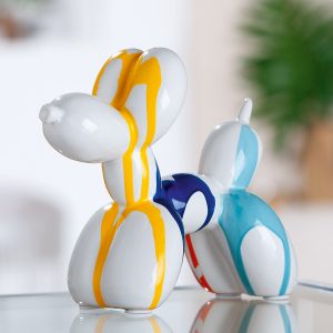 CANE PALLONCINO MULTICOLORE BIANCO