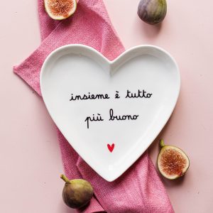 PIATTO CUORE "INSIEME E' TUTTO PIU' BUONO" 18CM