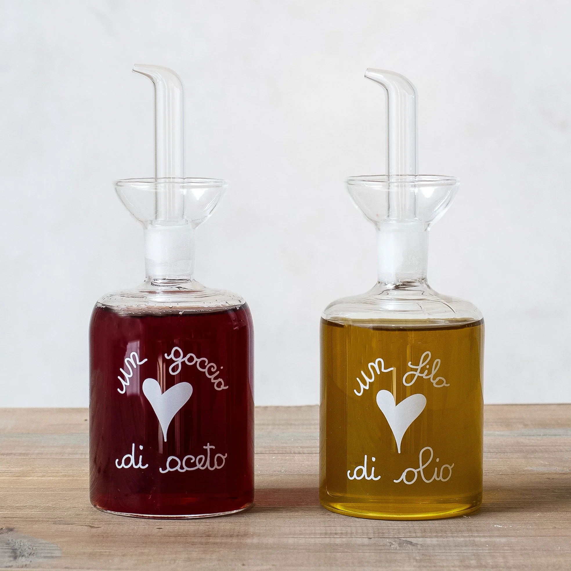 SET "UN FILO DI OLIO- UN GOCCIO DI ACETO" 250ML DECORO BIANCO