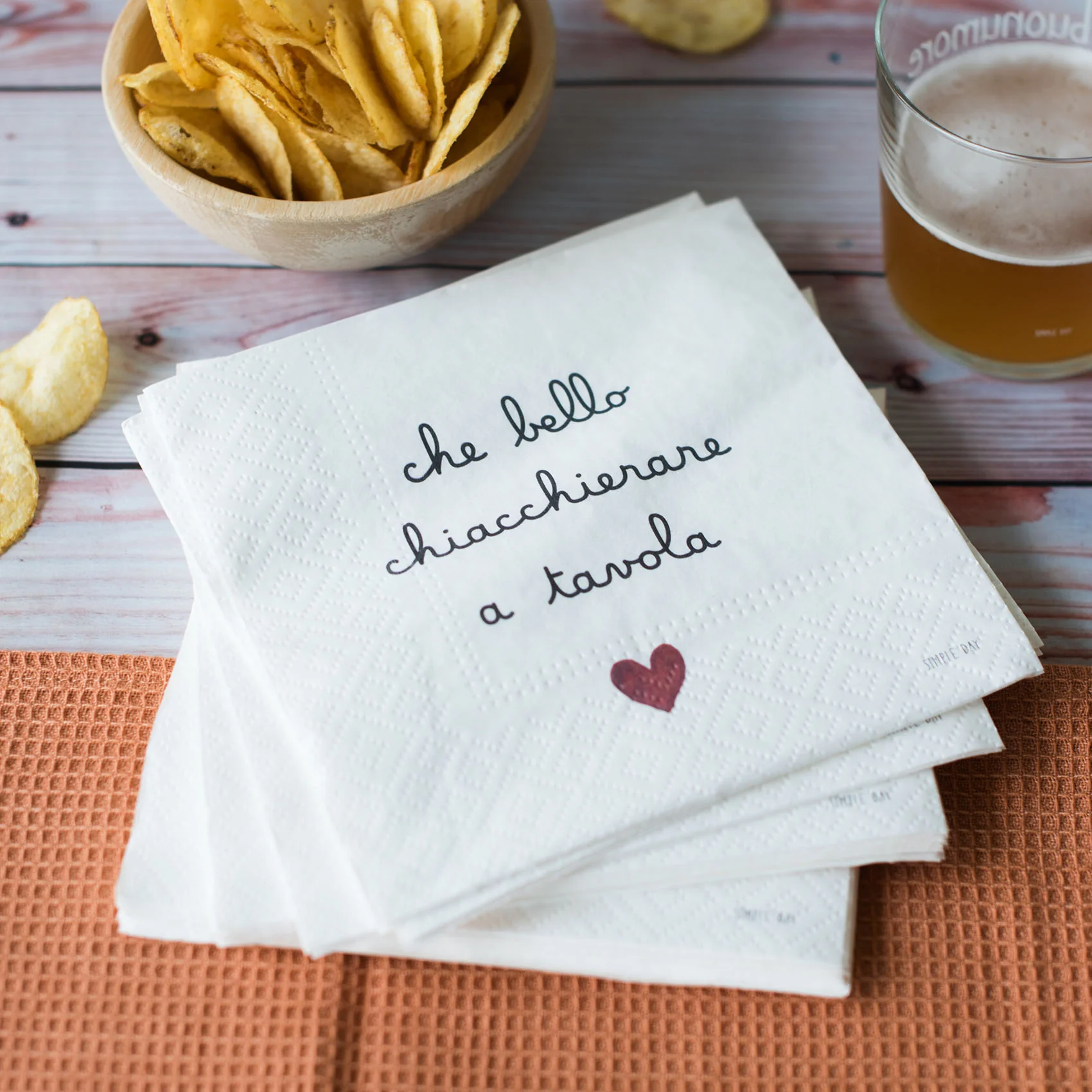 SET 20 TOVAGLIOLI CARTA "CHE BELLO CHIACCHEERARE A TAVOLA"