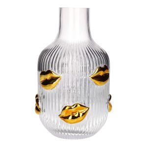 VASO L'AMOUR 25CM TRASPARENTE GOLD