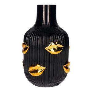 VASO L'AMOUR 25CM BLACK GOLD