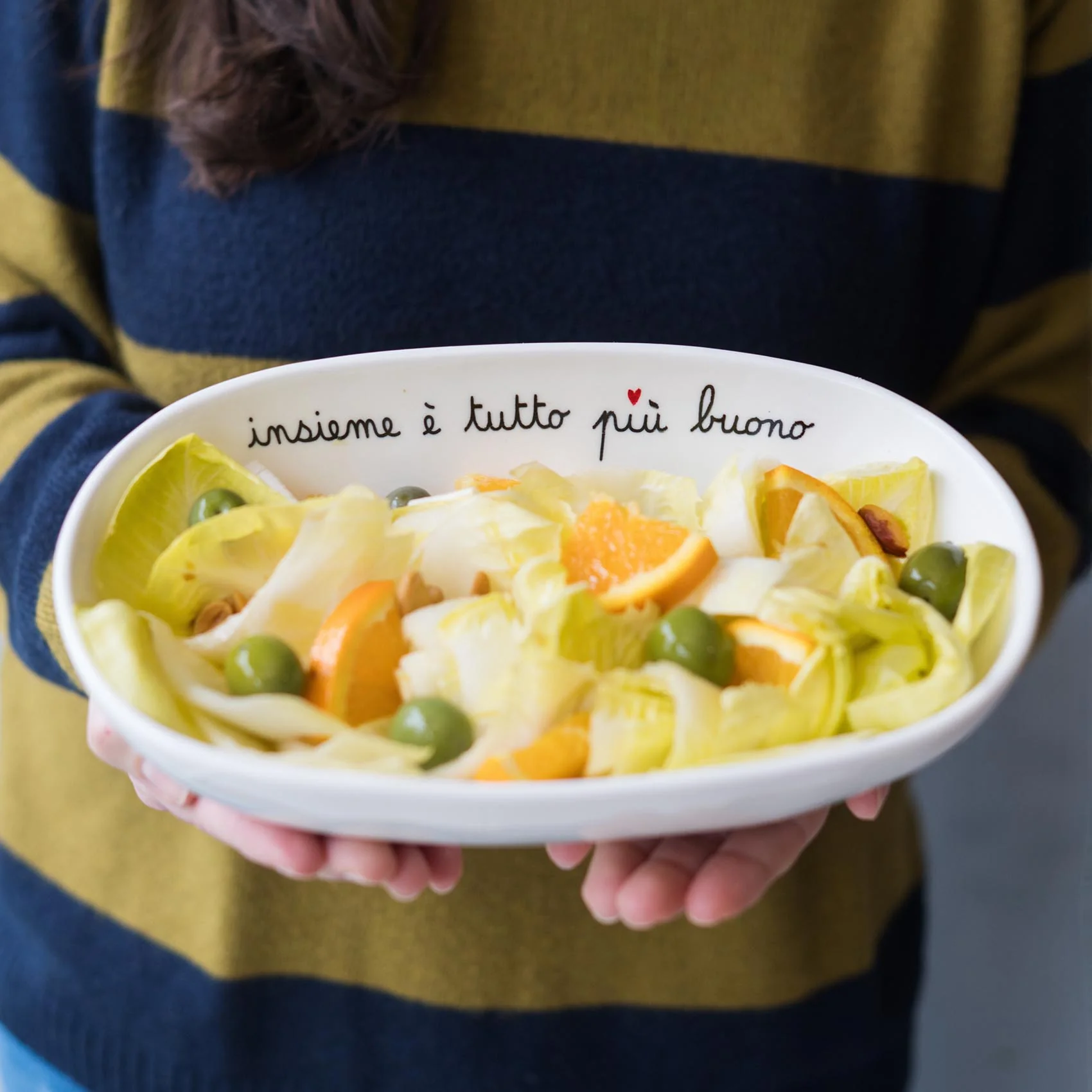 INSALATIERA OVALE "INSIEME E' TUTTO PIU' BUONO" 25.5CM