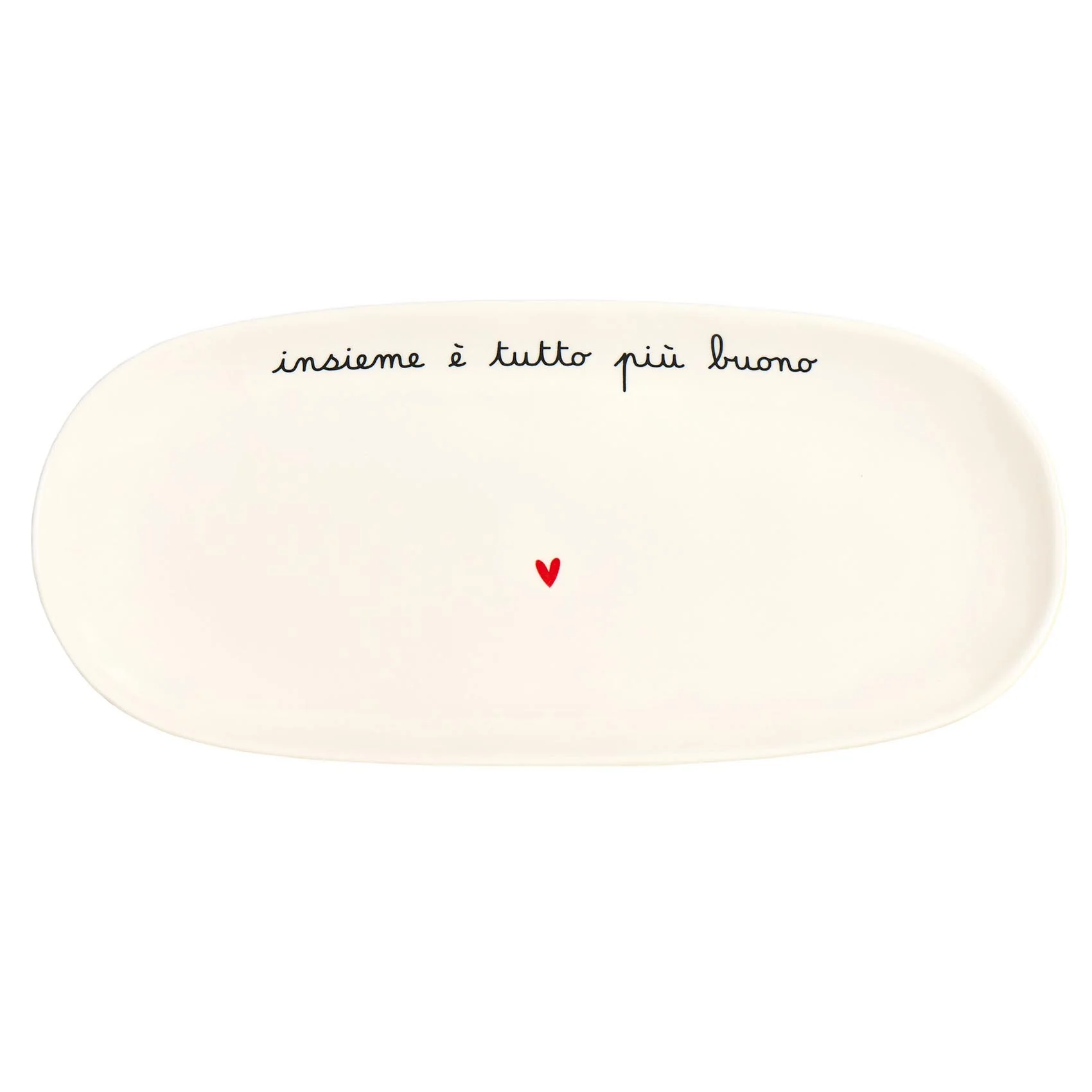 PIATTO OVALE "INSIEME E' TUTTO PIU' BUONO" 34CM - immagine 2