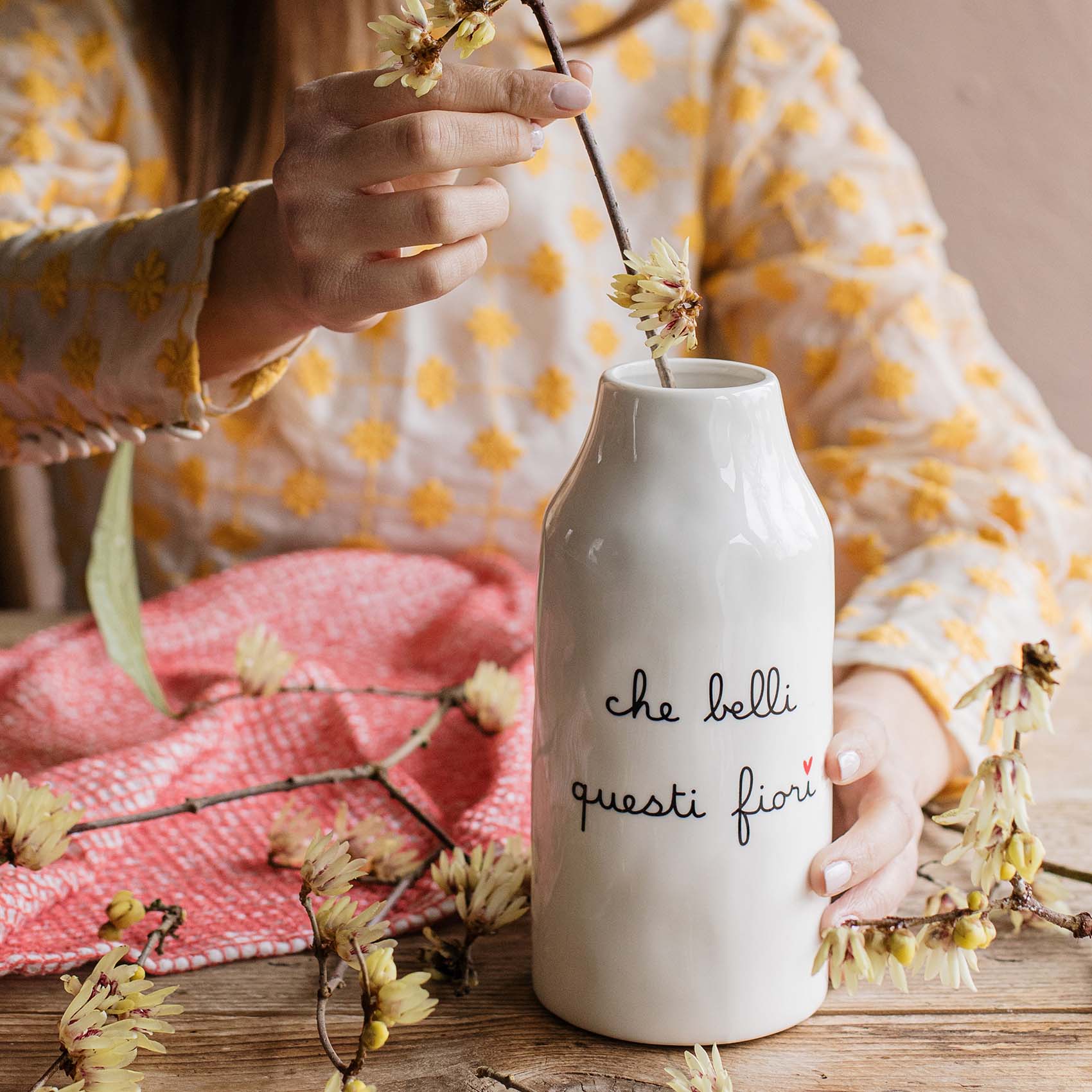 VASO ALTO "CHE BELLI QUESTI FIORI" H19