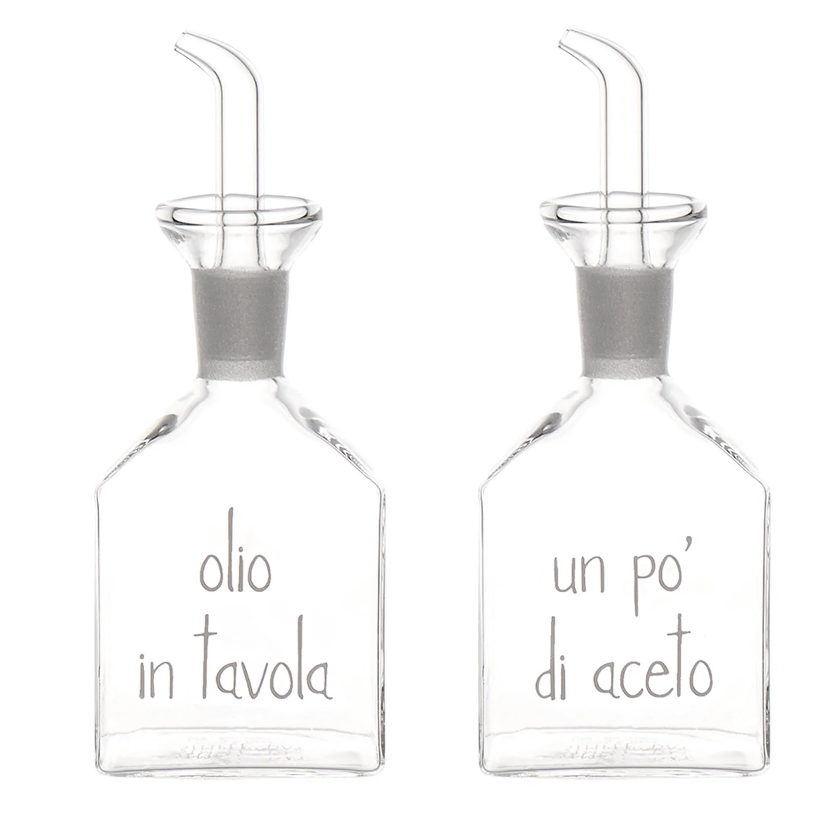 SET "OLIO IN TAVOLA-UN PO' DI ACETO" DECORO BIANCO - immagine 2