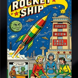 QUADRO LED FLIPPER - ROCKET SHIP